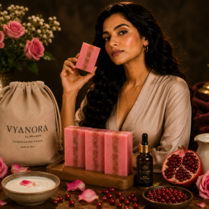 Rose & Pomegranate Elixir handcrafted soap with rose essential oil and pomegranate seed oil soft, radiant skin